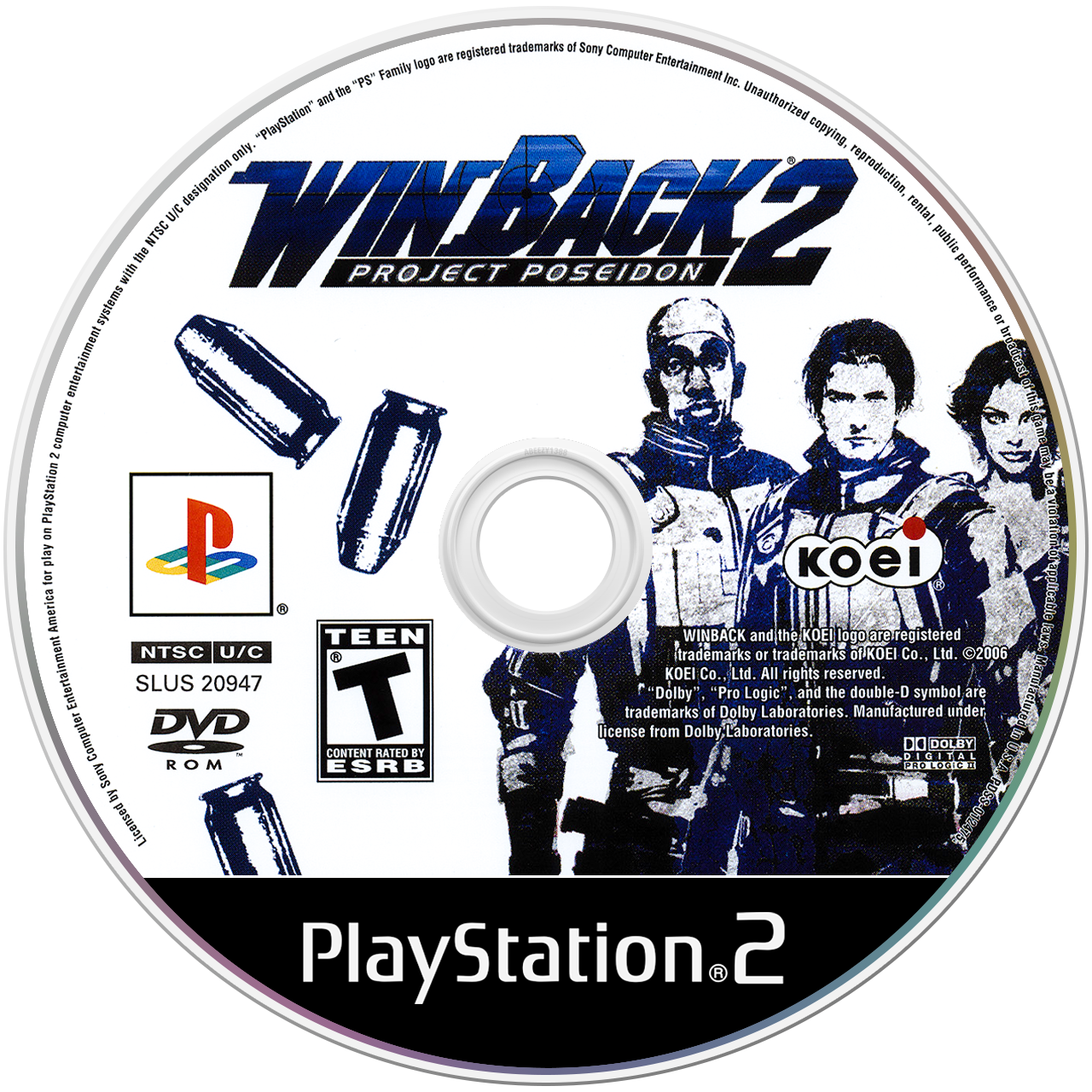 Winback 2 Project Poseidon back cover for Playstation 2